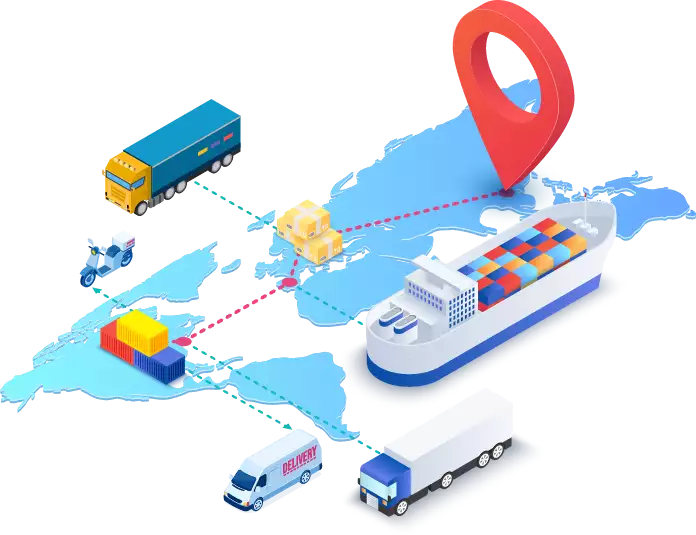 an illustration of logistics and supply chain management